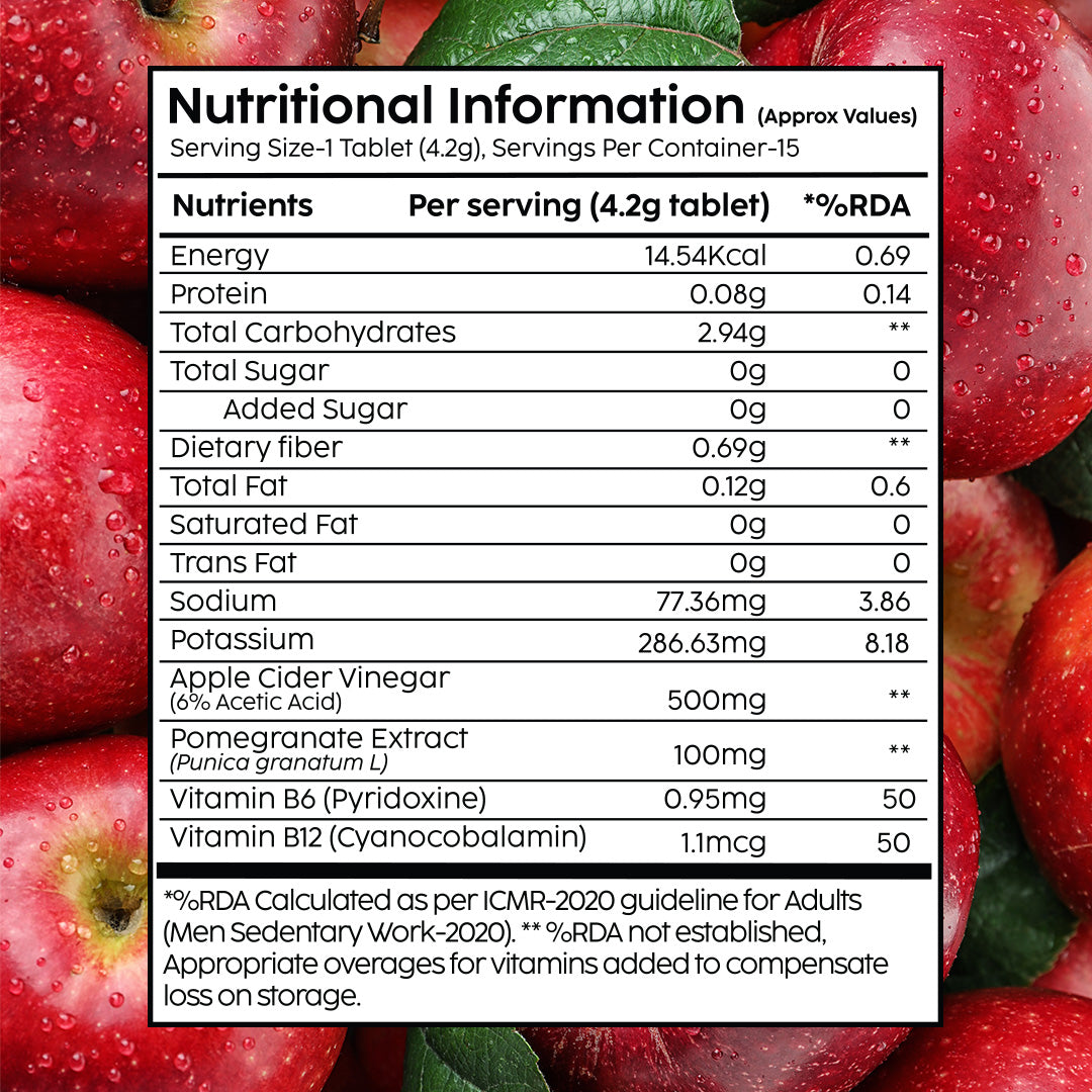 Apple Cider Vinegar Effervescent with 500mg ACV 4 Pack