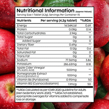 Apple Cider Vinegar Effervescent with 500mg ACV 4 Pack